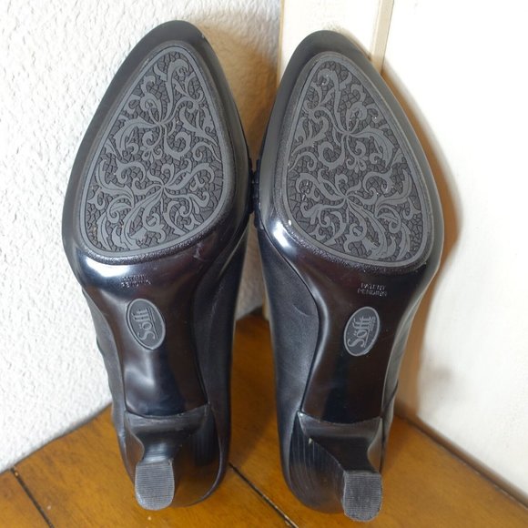 Sofft Women's US 8.5 Black Pointed Toe Leather Mules w/ 3" Heel Casual Work Shoe - Picture 10 of 10